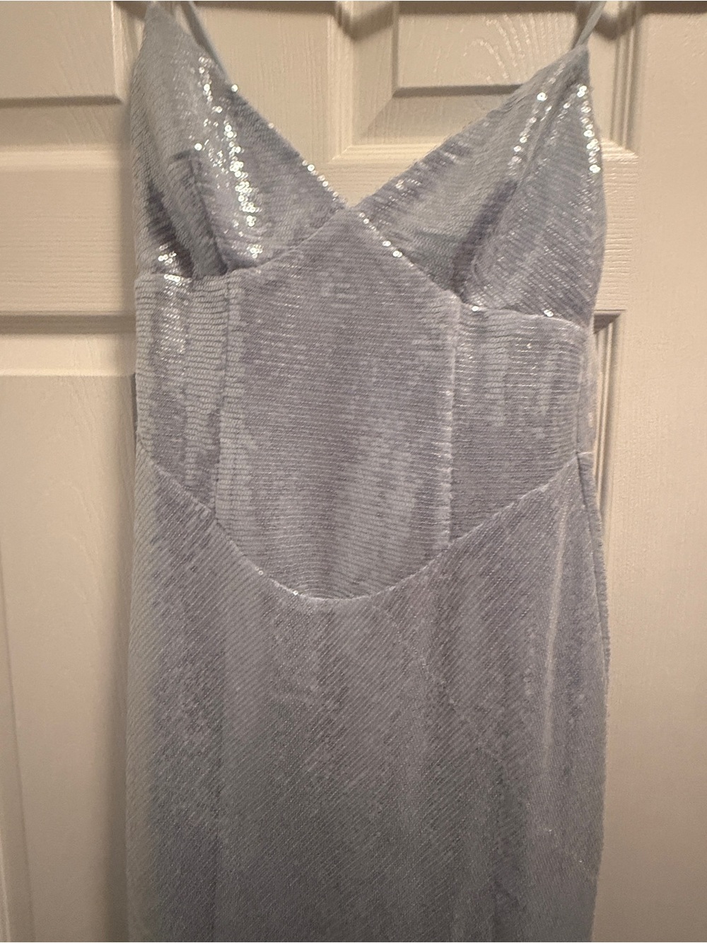 Hello Molly Light Blue Sequin Slip Maxi Dress